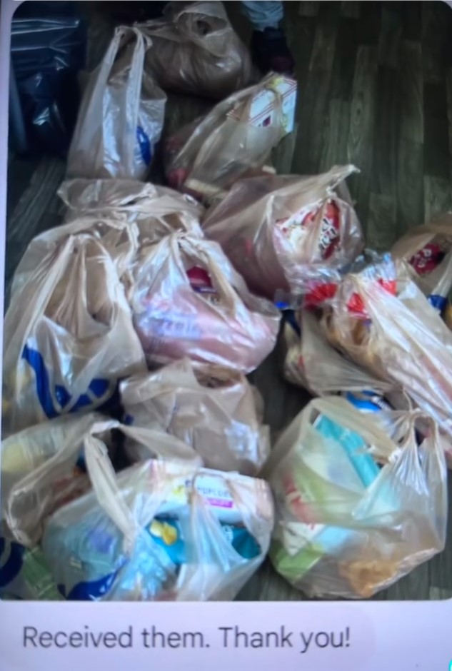 We sent food out to one of the families on our waiting list !